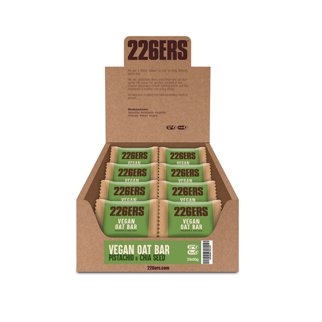 Веганский овсяный энергетический батончик Vegan Oat Bar «Фисташка и чиа», 50 г, 226ERS