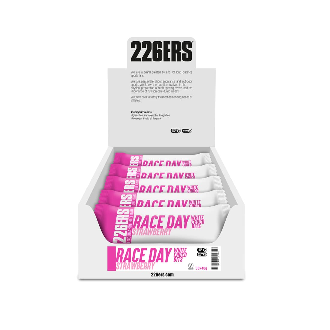 Энергетический батончик Race Day Choco bits «Белый шоколад и клубника», 40 г, 226ERS